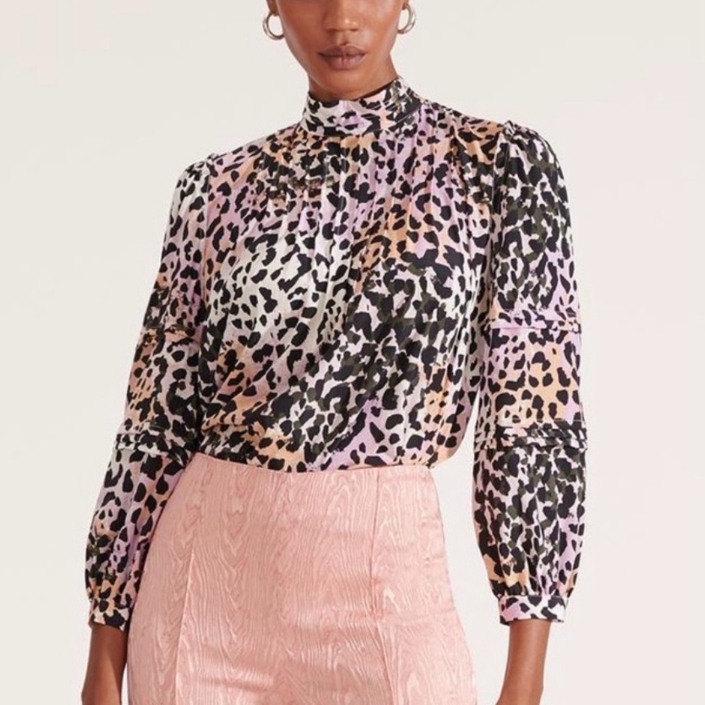 Veronica Beard Lety Blouse In Lilac Multi